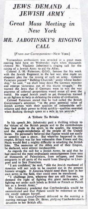 Scan from Jewish Chronicle, June 21, 1940