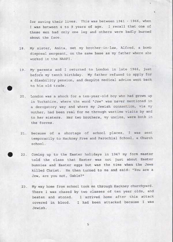 GABLE’S WITNESS STATEMENT - PAGE 5