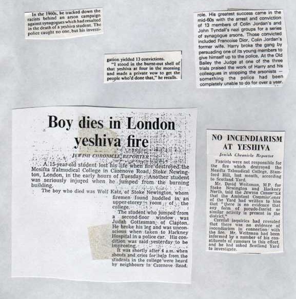 CUTTINGS FROM SEARCHLIGHT AND THE JEWISH CHRONICLE