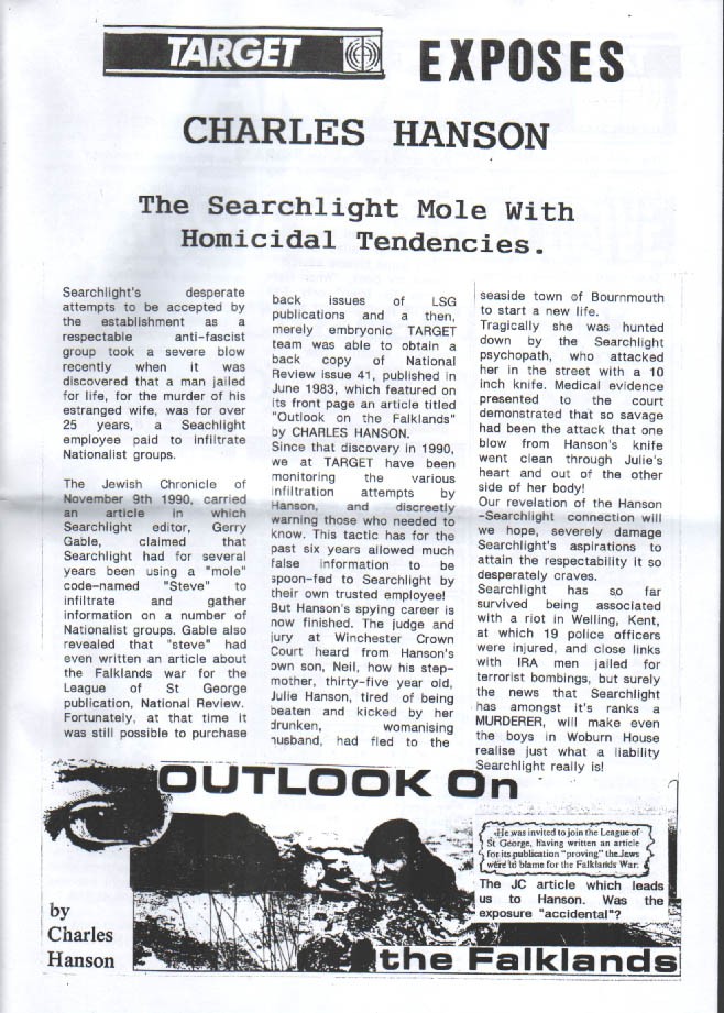 TARGET ISSUE NUMBER 7, SECOND PAGE OF CHARLES HANSON ARTICLE