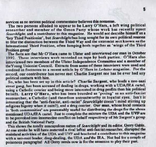 ULSTER NATION ARTICLE RE SEARCHLIGHT AND INCITEMENT TO MURDER - second page